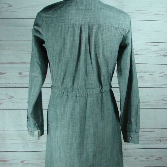 Gray Chambray Cabela's Dress Long Sleeve  Med NWT new light weight outdoor ready - Picture 5 of 16